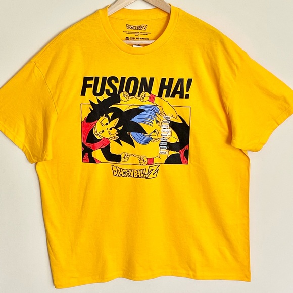 NEW Dragon Ball Z “Fusion Ha!” Gotenks Gohan Graphic Yellow T Shirt Adult XL 2XL - Picture 3 of 9